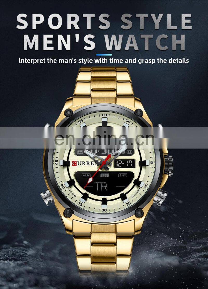 CURREN 8404 Top Luxury Brand Mens Watches Waterproof LED Quartz Digital Sport Fashion Men Wrist Watch