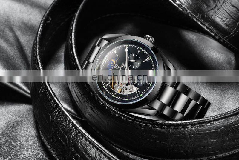 TEVISE 795A Automatic Mechanical Chronograph Men Watch Tourbillon Self-Wind Stainless Steel Luxury Gold Wristwatch