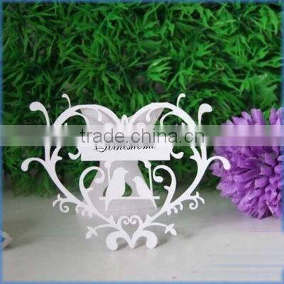 Wedding Centerpieces Laser Cut Peacock Shape Place Card for Wine Glass