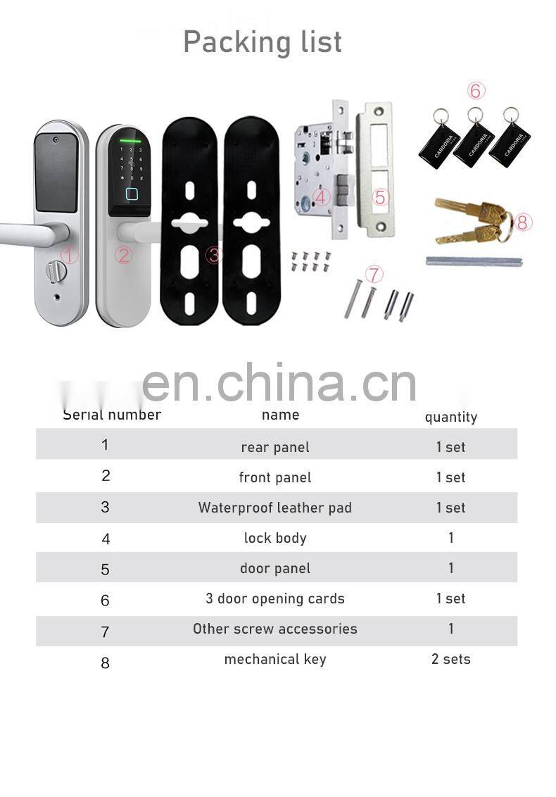 Digital Outdoor Locks Fingerprint Touch Screen Electronic Handle Home Cheap Locker Apartment Ttlock Tuya Smart Finger Door Lock