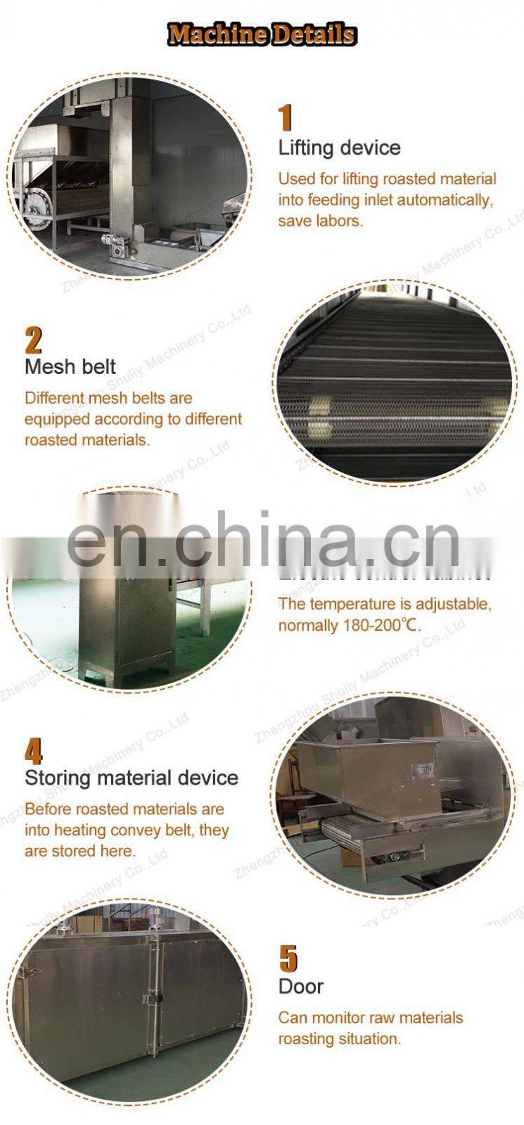 continuous automatic cocoa chestnut peanut cashew nut roasting machine