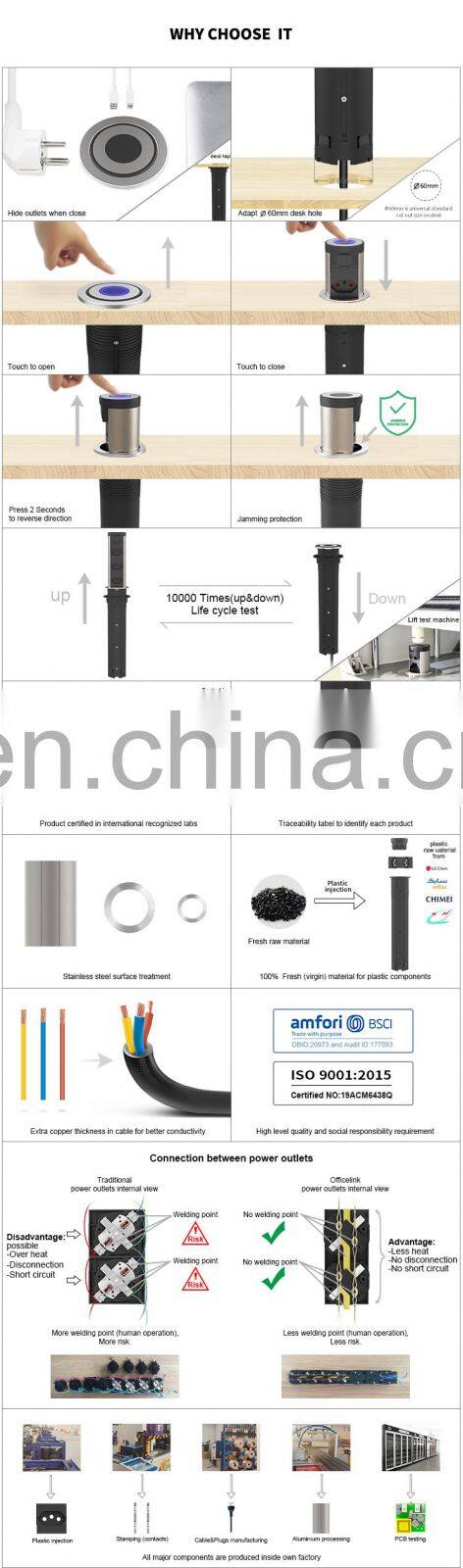 Motor socket can automatic lift with Brazil socket