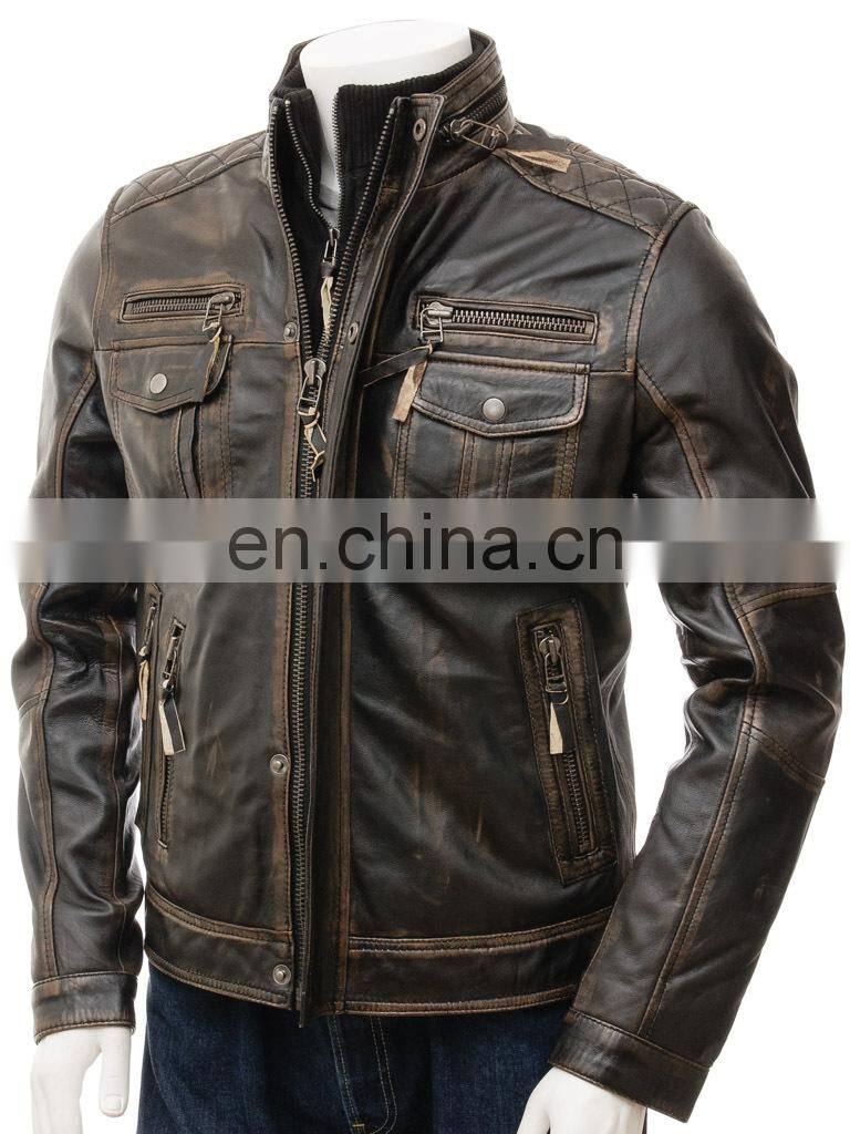 Fashion Design Winter Zipper Leather Jacket Leather jacket casual men's jackets