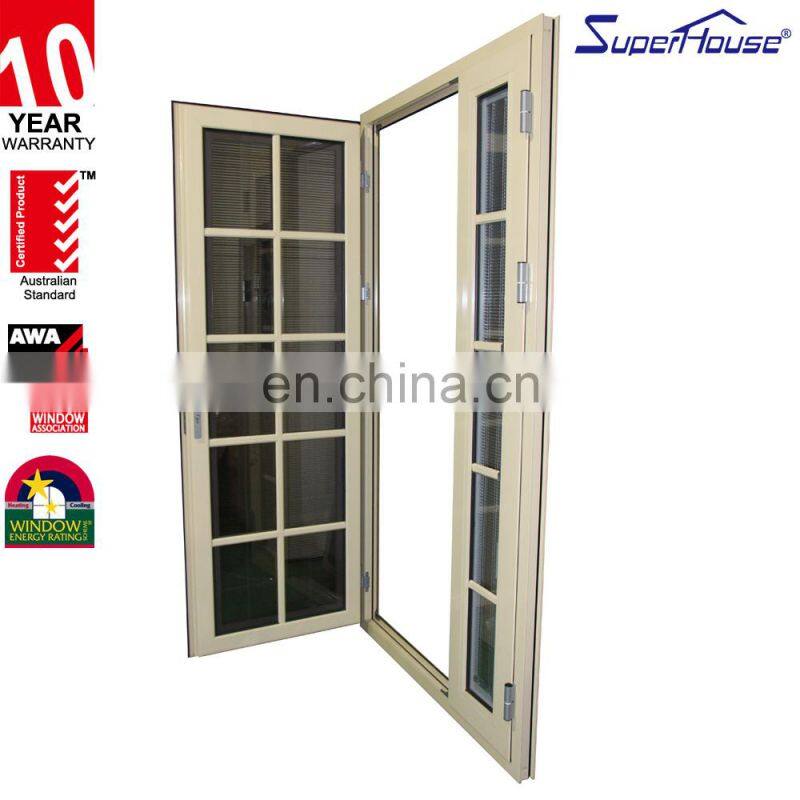 Superhouse Cheap French Doors Soundproof Aluminium French Patio Doors Double Glazed Colonial Style