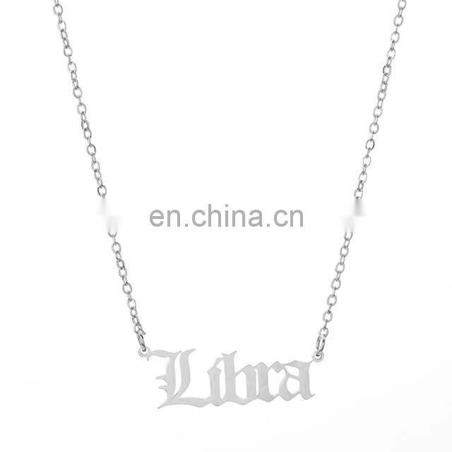 Rose Gold Plated Zodiac Sign Stainless Steel Necklace