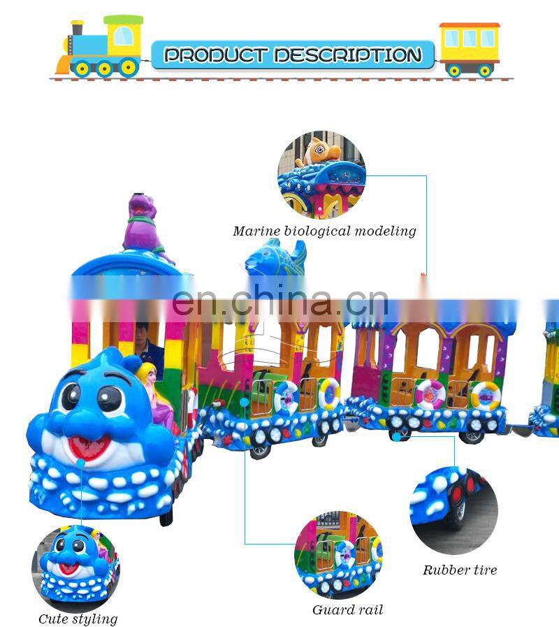 Indoor outdoor amusement park rides kiddie train ocean mini train rides