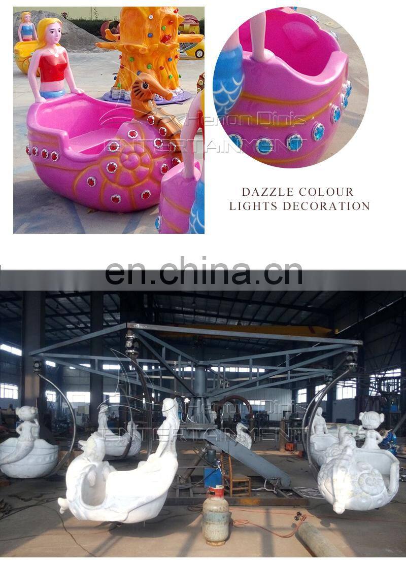 Kiddie rotary ocean machine beautiful appearance mermaid shape ocean walking ride for sale
