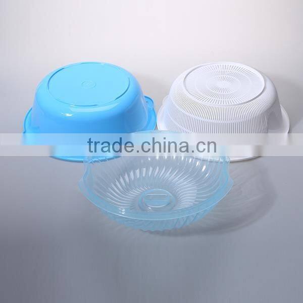 fashion household round shape plastic dewatering sieve with lid