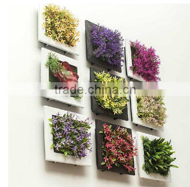 2015 New Design Home Decoration Cheap Wall Hanging Wooden Frame Artificial Flower Wholesale