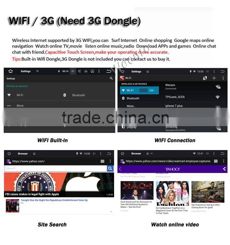 Wecaro WC-FE1019 10.2 inch android 4.4/5.1 Car DVD Gps Navigation for escort radio 2014 2015 2016 With Wifi and 3G GPS