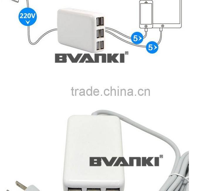 2016 New Factory price Multi-Function 5V 6A output wall USB charger 6 ports USB charger EU/US/UK plug available