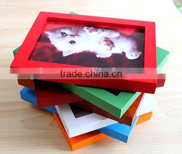 New Design Eco-friendly Colorful Natural Wood Photo Frame