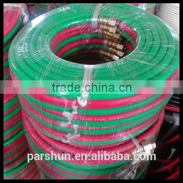 CE certification fiber braid 20 bar SBR + NR rubber twin color welding hose