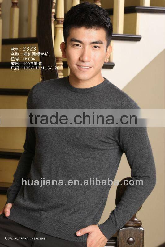 crewneck 100% worsted Cashmere sweater men