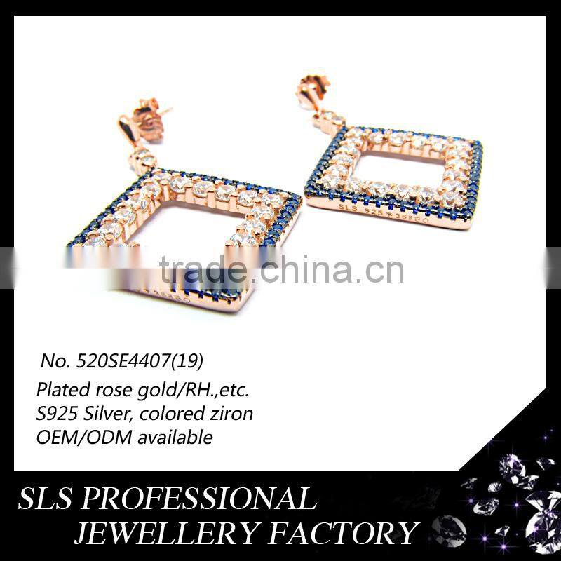2015 fashion russian jewelry sets 925 cubic zircon woman silver wedding jewelry set