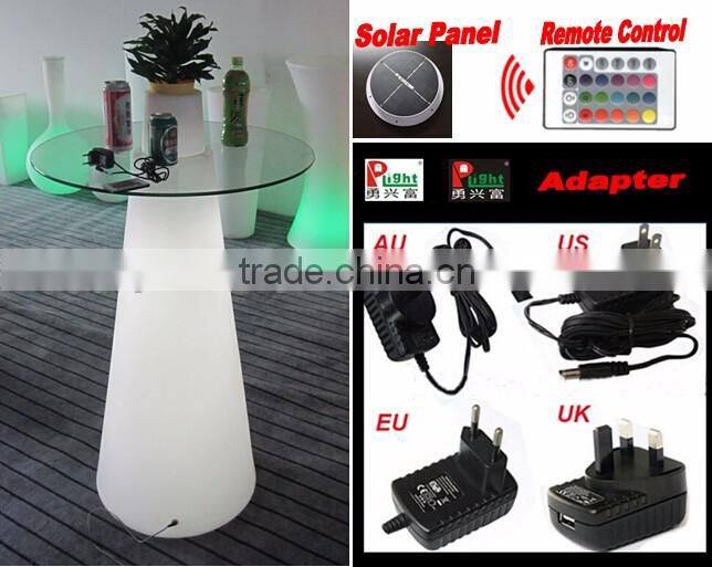 New PE Plastic Bar Table with Solar LED lights & remote control YXF-50120S