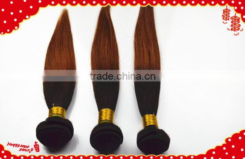2013 Top quality brazilian cheap ombre hair extension , two tone ombre remy hair