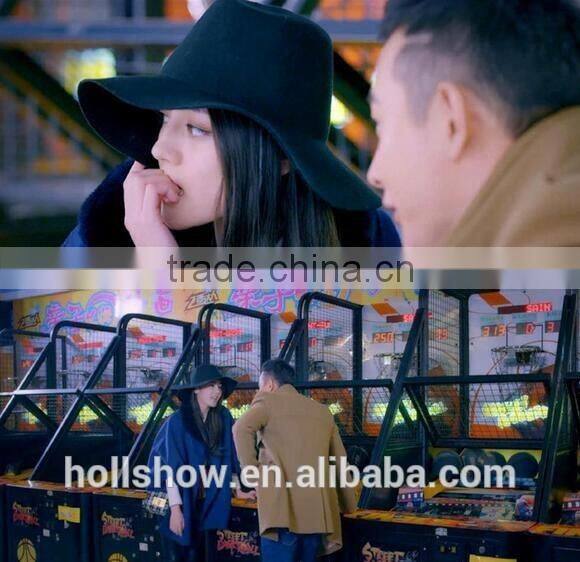 Wholesale Promotional Gift Star Style Wide Brim Wool Felt Fedora Sun Cap