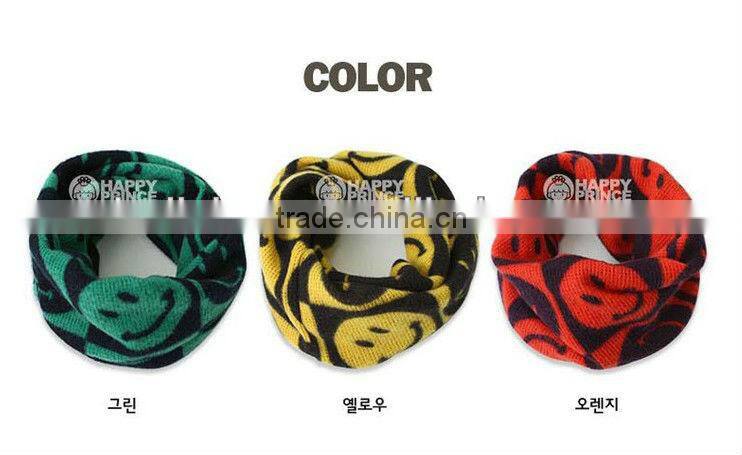 Knitted Mohair Smile Loop Kids Winter Scarf