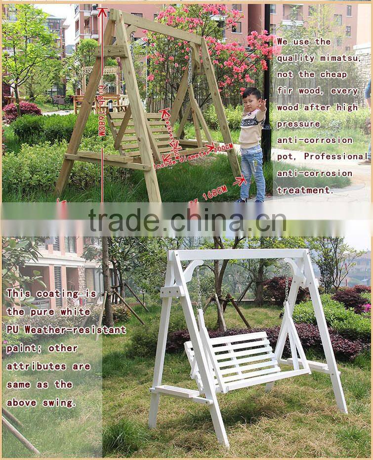 good quality outdoor garden wooden swing chair for garden park
