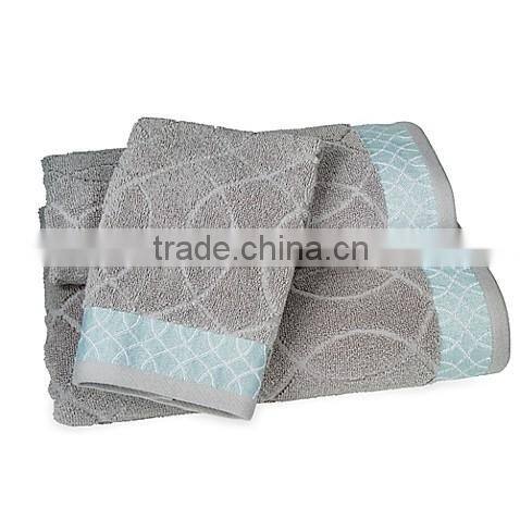 Fancy border towel 100% Cotton terry bath towel