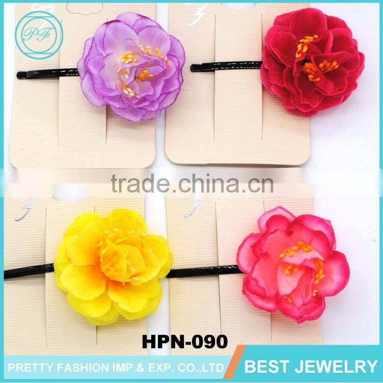 Wholesale Colorful Rose Fabric Flower Women Hair Accessories