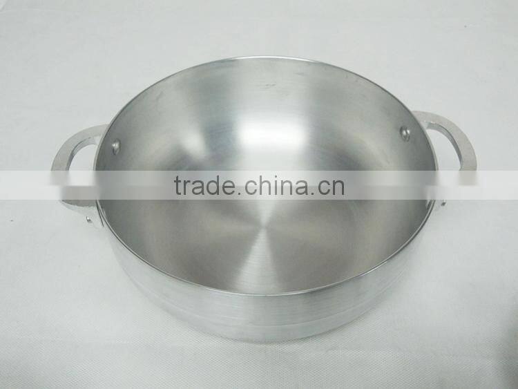 satin polished PRESSING aluminum casserole set with glass lids and single bottom MSF-6602