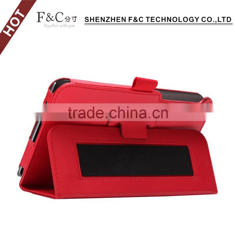 Shenzhen manufacturer stand folio book style leather case for ASUS ZenPad C 7.0 with hand strap