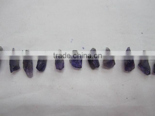 side drill rough amethyst strand for sale