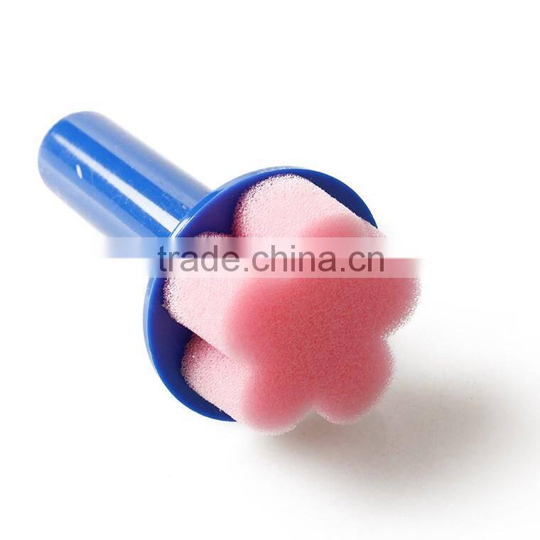 8 pcs/set Hot sale DIY Plastic Handle Cute Sponge Brush For Kids