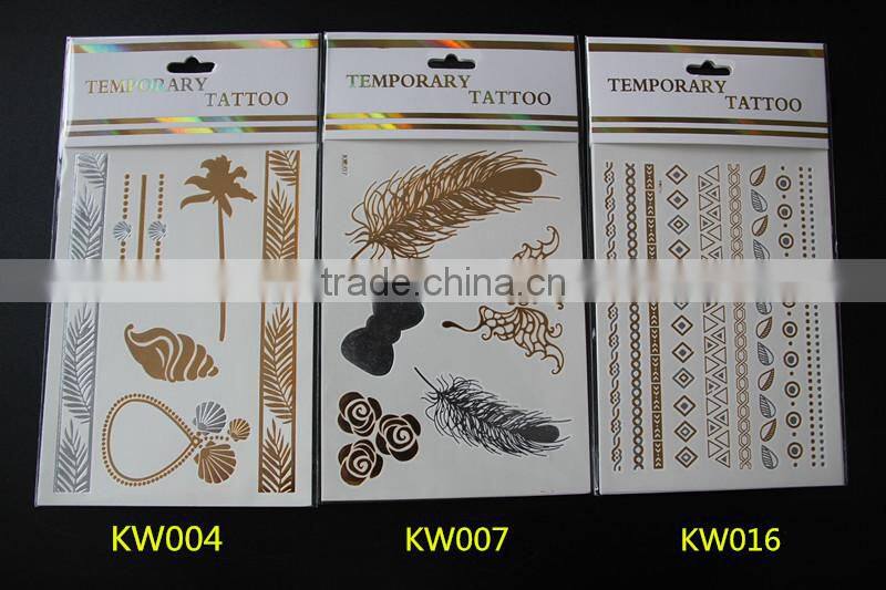 2015 arabic tattoos/metallic tattoo ink tattoo/flash tattoo/jewelry temporary tattoo in stock