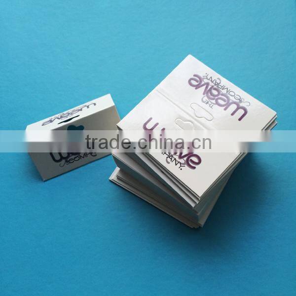 Folded jewelry paper card with logo pritned
