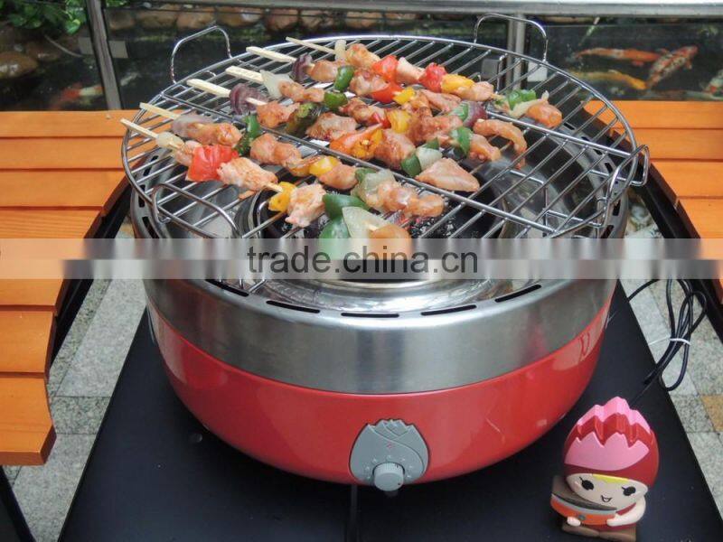 Smokeless and portable BBQ charcoal grill