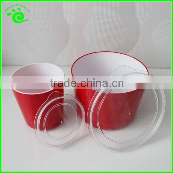 Clear Plastic Cylinder Food Container Set With Lid