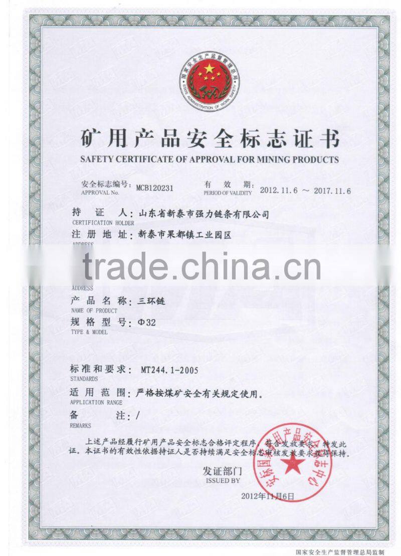 welded mining alloy steel Tri-ring chain