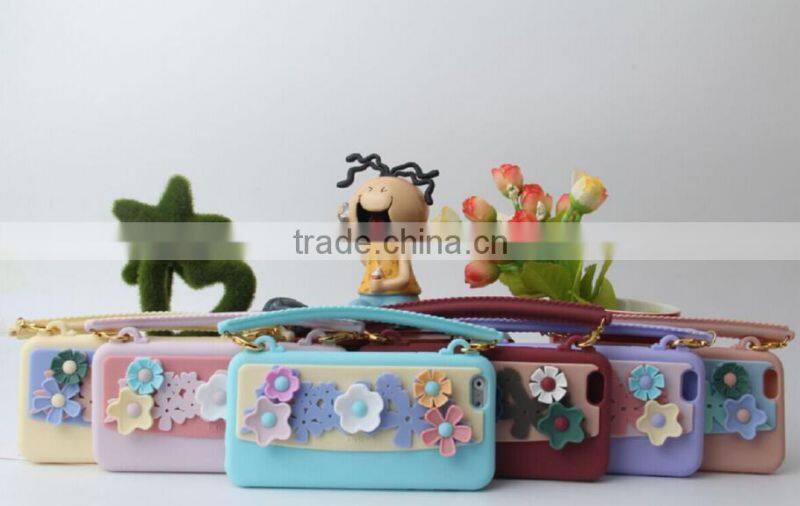 hot sale factory supply chain handbag silicone phone case