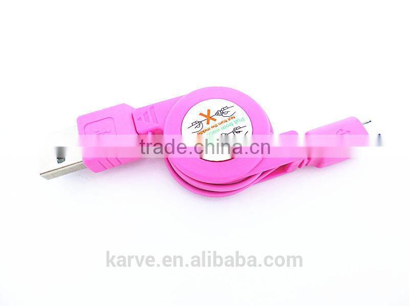 New micro usb cable micro retractable cable portable retractable cable