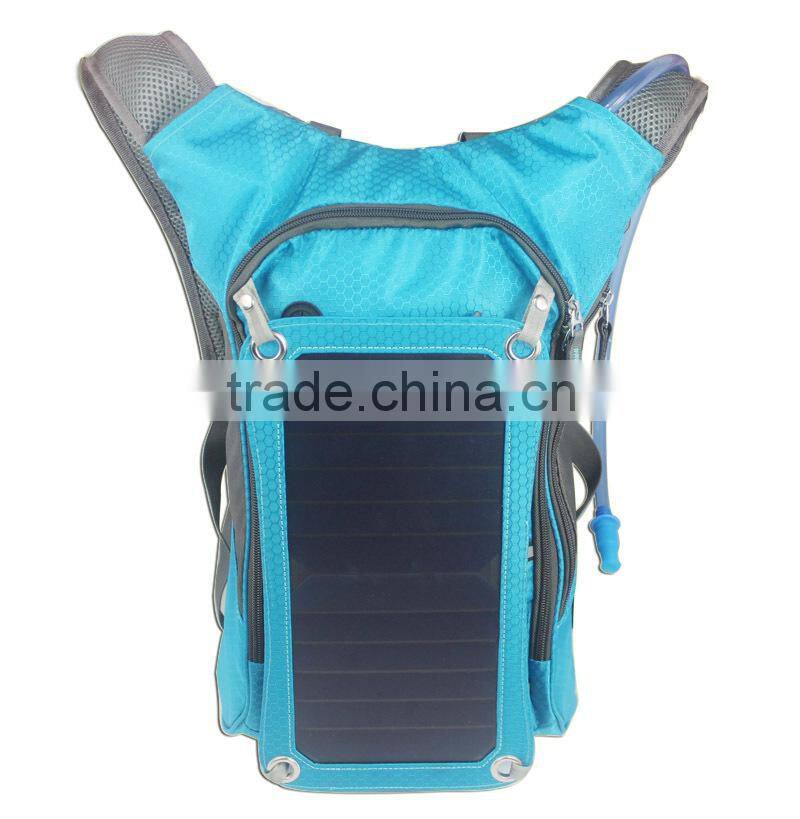 Tactical high capacity travel hiking nylon solar backpack