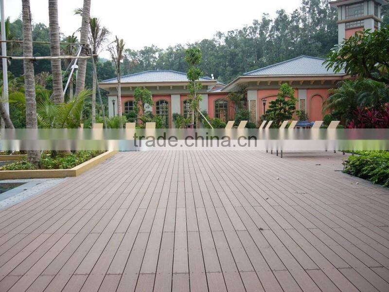 Wood plastic swimming pool deck with anti-slip and anti UV feature