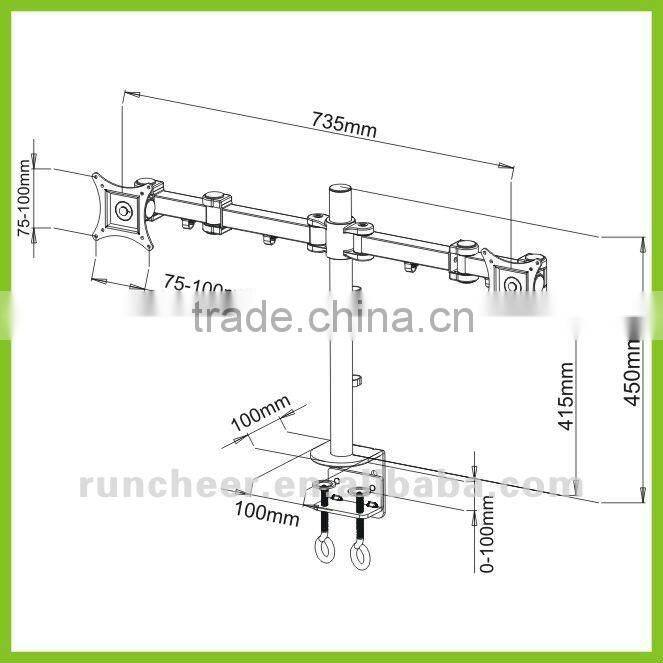 LCD VESA Display Monitor Mounting Arm with Clamp