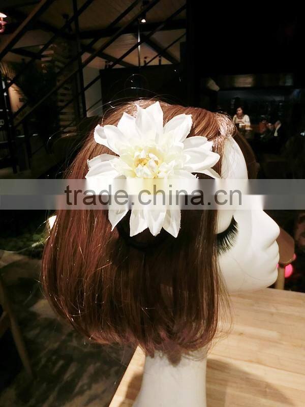 Artificial Flower Hair Rope,Rose Flower Elastic Hair Band,Hawaii Boho Flower Hair Tie