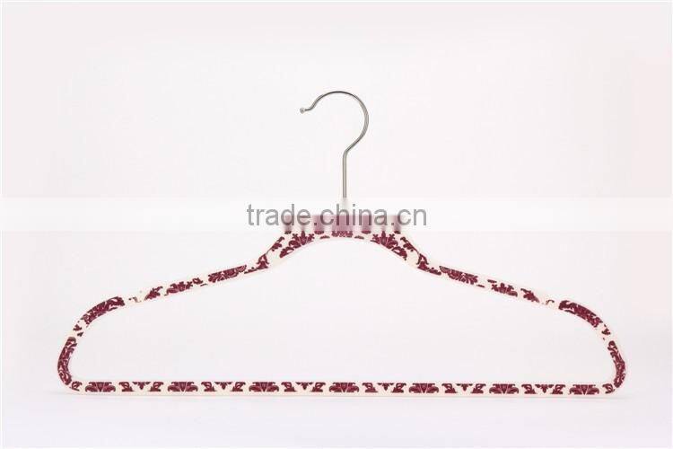 thin velvet plastic hanger with logo