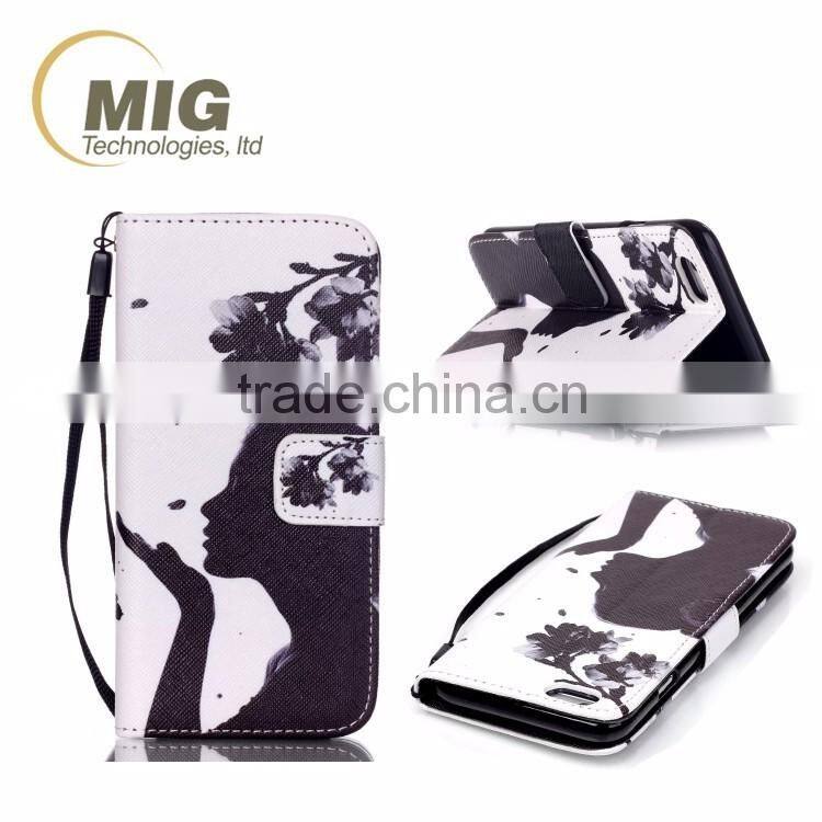 For iphone 4 / 4s / 5 / 5s / 6s / 6s plus soft silicone case inside colored drawing The wallet leather phone case
