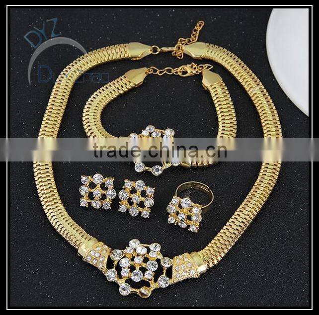 wholesale gold plated colored gemstone jewelry set in China