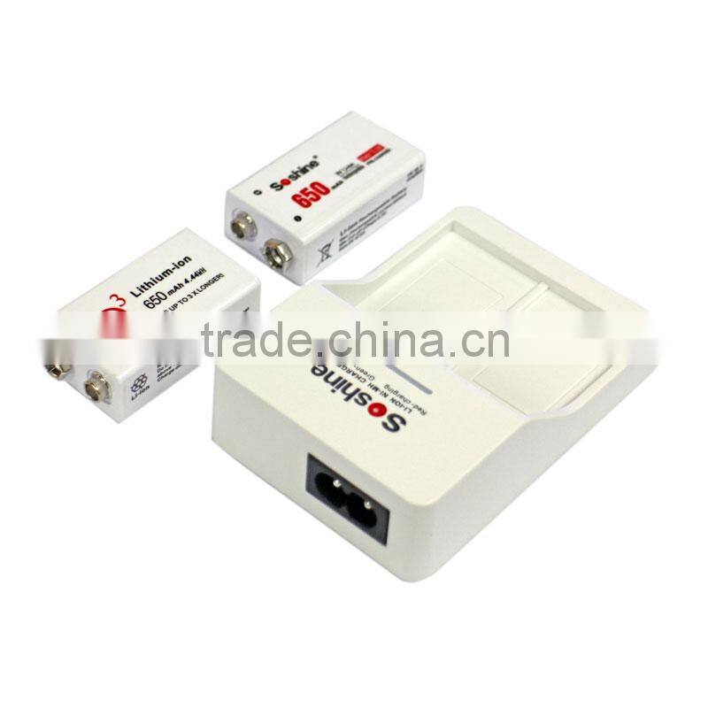 Soshine Li-Po battery 650mAh 6f22 9v high power battery for micphone