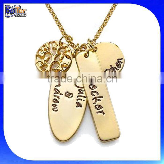 Custom Made Metal Rectangle Dog Tag/Engraved Blank Personalized Stainless Steel Rectangle Dog Tag Necklace