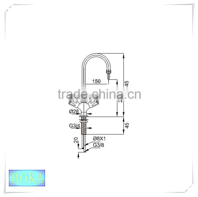 Laboratory deck mounted lab water faucet