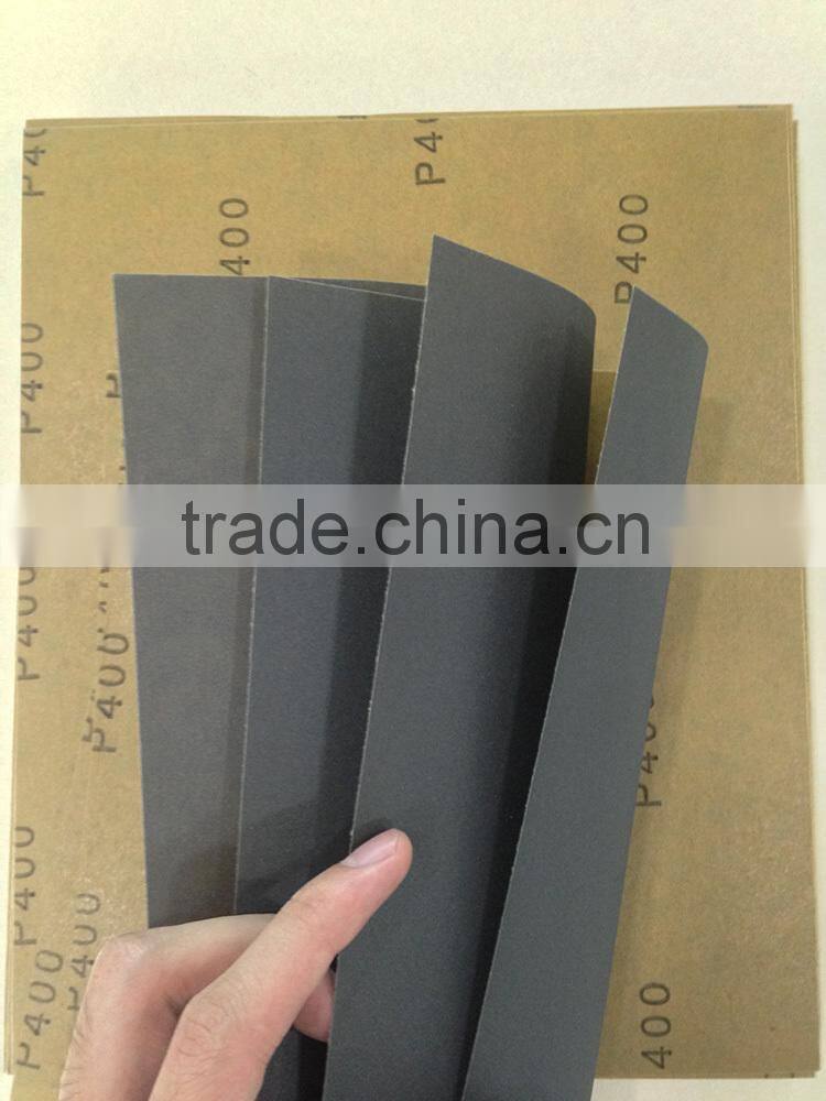 Waterproof abrasive sheet with silicon carbide and kraft paper for wood, metal rust removal, poly-putty and primer grinding