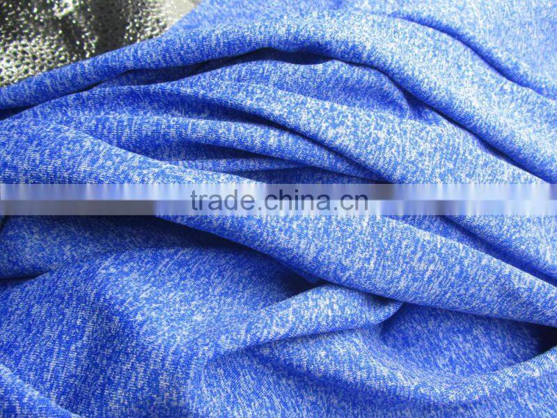 velvet fabric deep brilliant blue mix white nylon terylene co-mingled yarn polyester interlock fabric