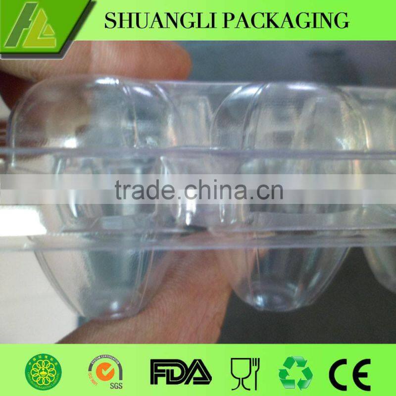 24 Holes rectangular clear transparent plastic quail egg cartons